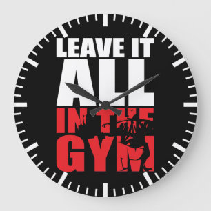 Leave It All In The Gym - Squat Leg Day Workout Large Clock