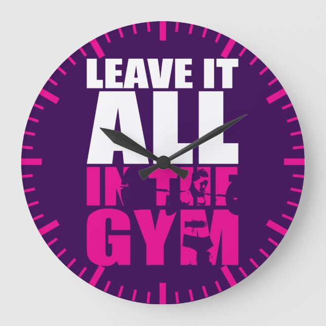 Leave It All In The Gym - Women's Squat Workout Large Clock (Front)
