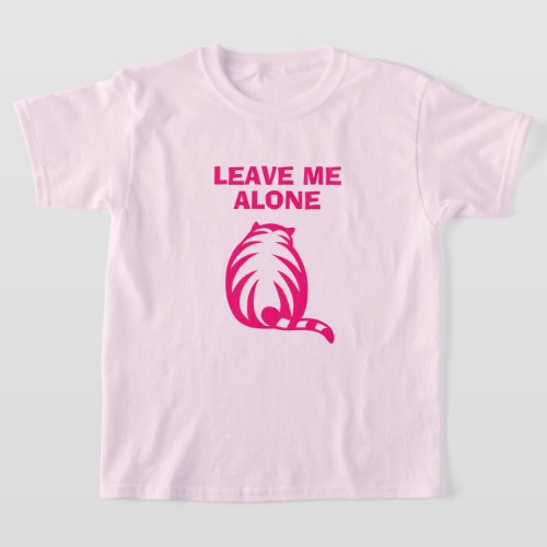 Leave me alone cute cat pink girls t shirt