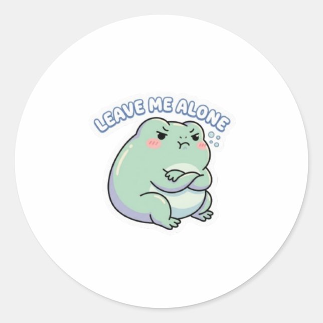 Leave Me Alone Frog Sticker Cute Angry Frog Meme K (Front)