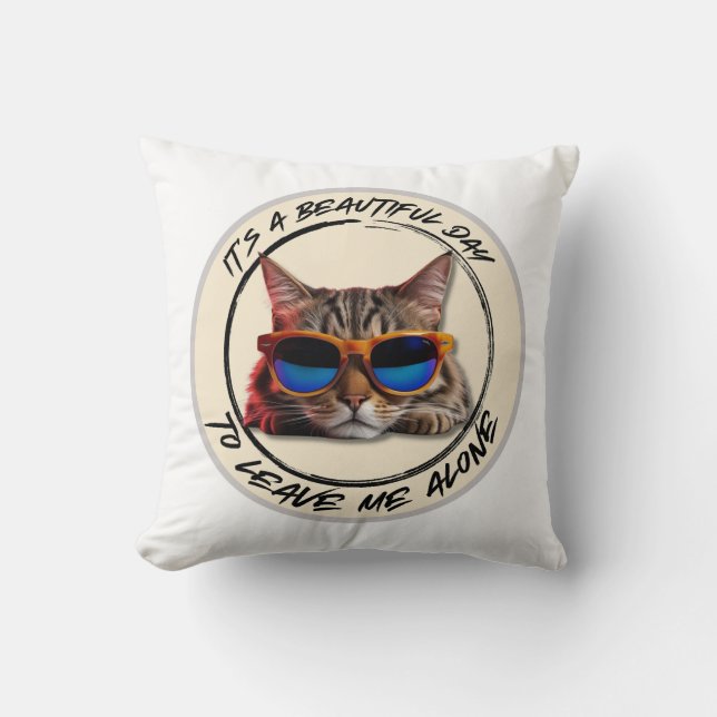 Leave Me Alone Throw Pillow (Front)