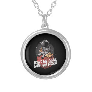 Leave Me Alone With My Pizza Silver Plated Necklace
