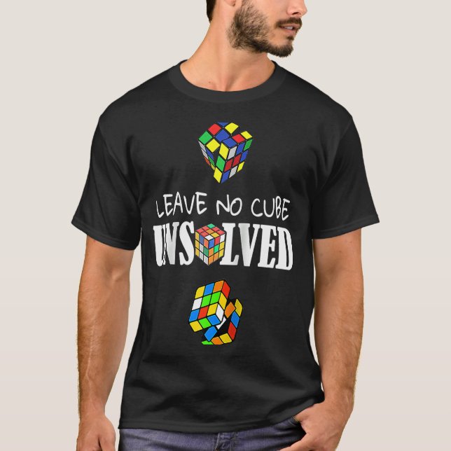 Leave No Cube Unsolved Speed Cubing Math Raglan T-Shirt (Front)