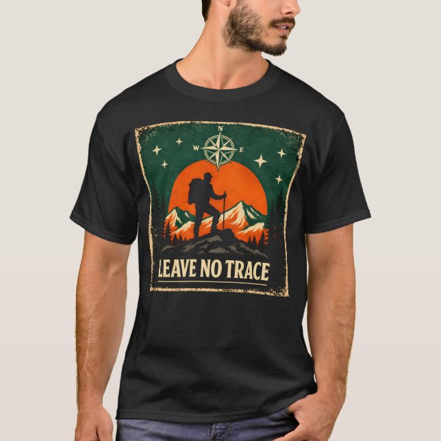 Leave No Trace – Eco Outdoor Ethics Nature Tee (Front)