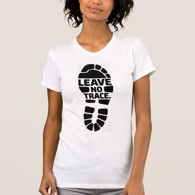 Leave No Trace Hiking Bootprint Design T-Shirt (Front)