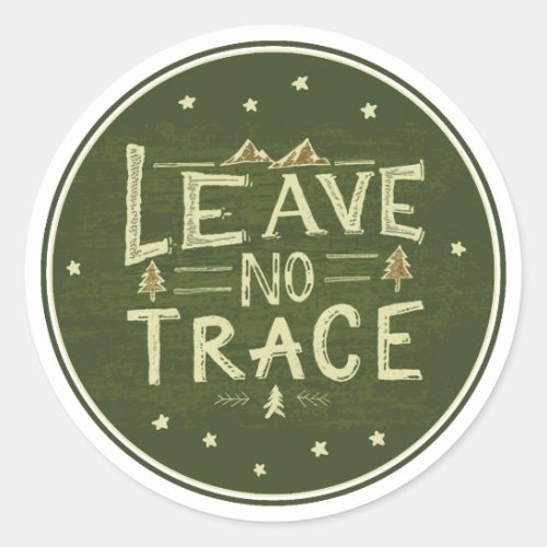 Leave No Trace Outdoors Classic Round Sticker