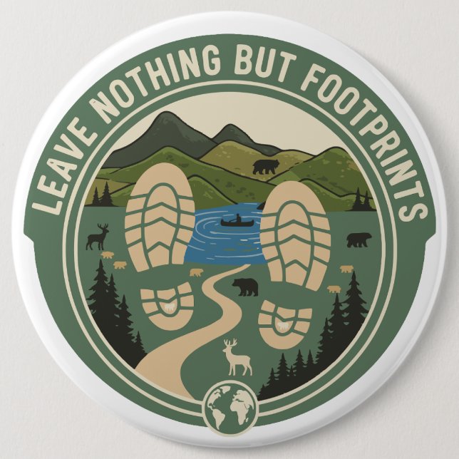 Leave Nothing But Footprints Button (Front)