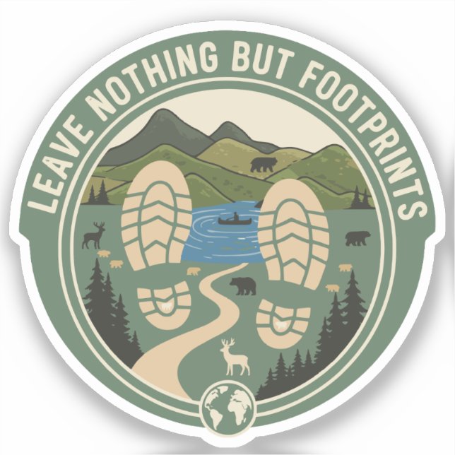 Leave Nothing But Footprints Sticker (Front)