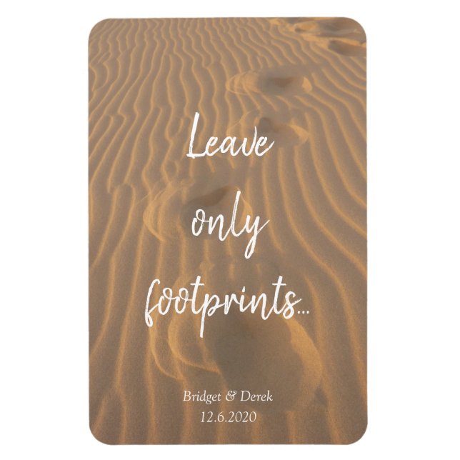 Leave Only Footprints Beach Quote Magnet (Vertical)