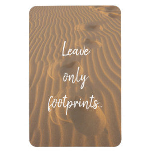 Leave Only Footprints Beach Quote Magnet