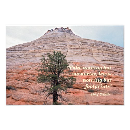 Leave Only Footprints _ Chief Seattle Quote Photo Print