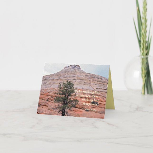 Leave Only Footprints - Chief Seattle Quote Thank You Card (Front)