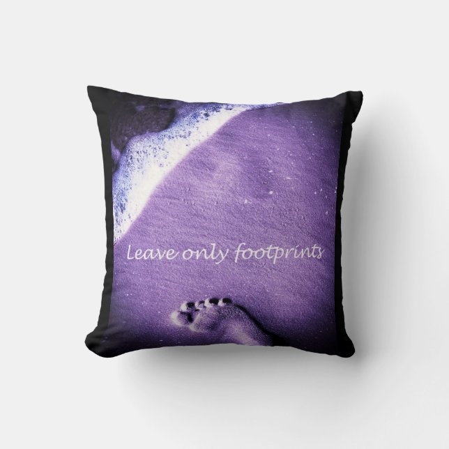 Leave Only Footprints Throw Pillow (Front)