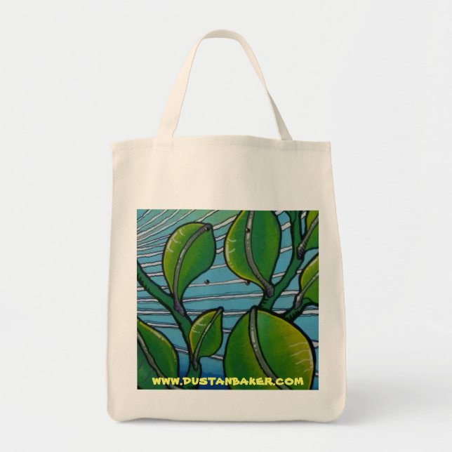 Leave Print on Organic Grocery Tote Bag (Front)