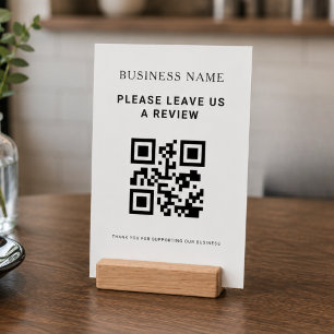 Leave Review QR Code Business Company Sign Holder