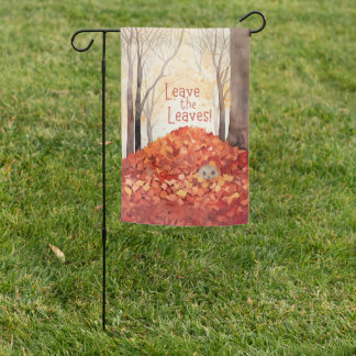 Leave the Leaves Hedgehog Garden Flag
