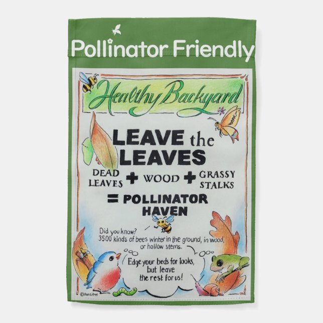 Leave the Leaves Yard Flag (Back)