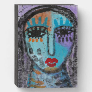 Leave the Past Behind Abstract Painting on OSB Wooden Box Sign