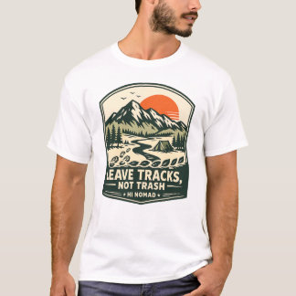 Leave Tracks, Not Trash – Vintage Camping & Hiking T-Shirt