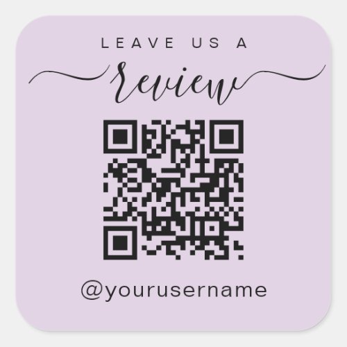 Leave Us A Review Business QR Code Social media Square Sticker