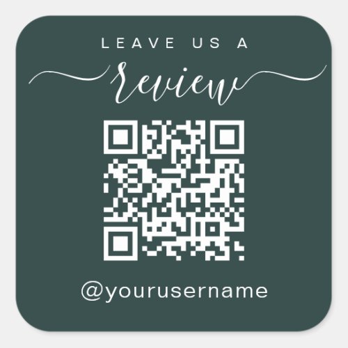 Leave Us A Review Business QR Code Social media Square Sticker