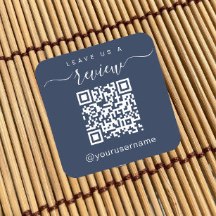 Leave Us A Review Business QR Code Social media Square Sticker
