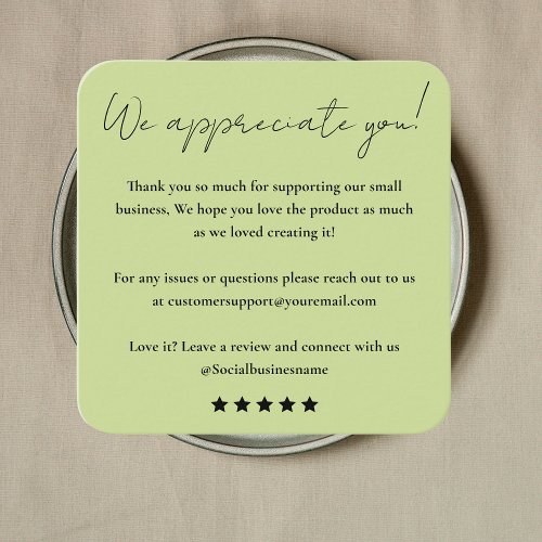 Leave Us A Review  Customer Feedback  Thank You Square Business Card