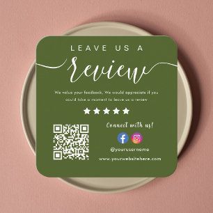 Leave Us A Review Facebook Instagram Logo Qr Code Enclosure Card