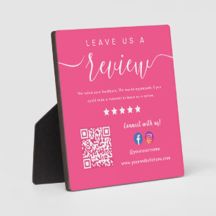 Leave Us A Review Facebook Instagram Logo Qr Code Plaque