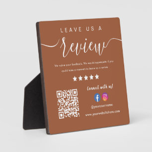Leave Us A Review Facebook Instagram Logo Qr Code Plaque