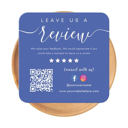 Leave Us A Review Facebook Instagram Logo Qr Code Square Business Card