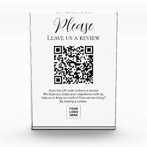 Leave us a review QR code Acrylic Award