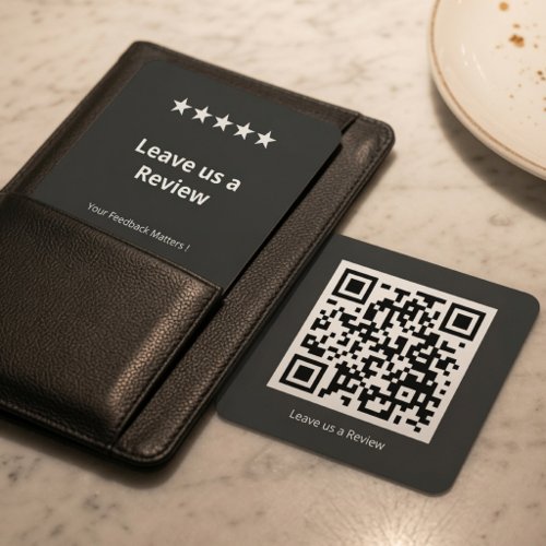 Leave Us a Review QR Code Custom Google Review  Square Business Card
