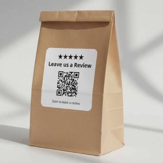 Leave Us a Review QR Code | Customer Review  Square Sticker (Creator Uploaded)