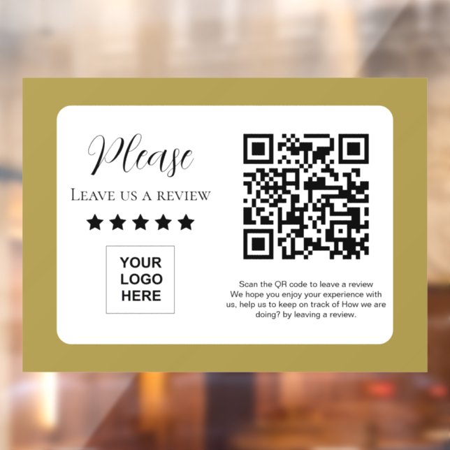 Leave us a review QR code Gold  Window Cling (Sheet 2)