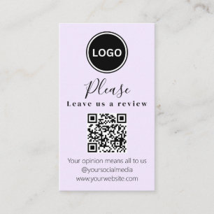 Leave us a review QR code Modern Business Card