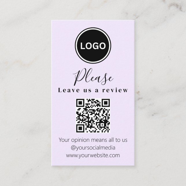 Leave us a review | QR code Modern Business Card (Front)