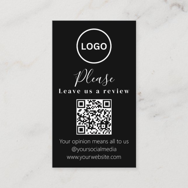 Leave us a review | QR code Modern Business Card (Front)
