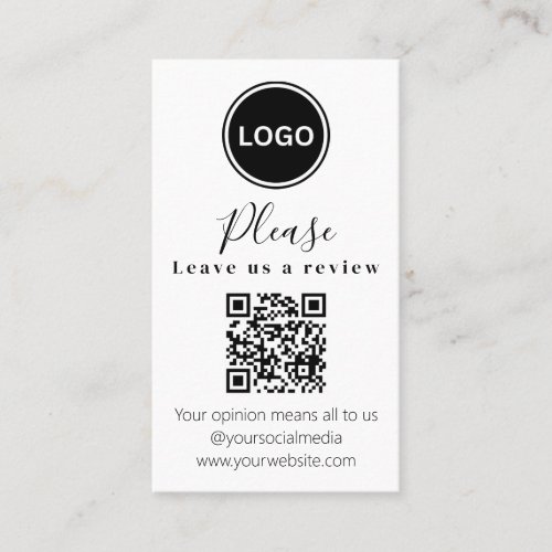 Leave us a review  QR code Modern Business Card