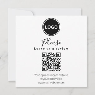 Leave us a review QR code Modern Business Card