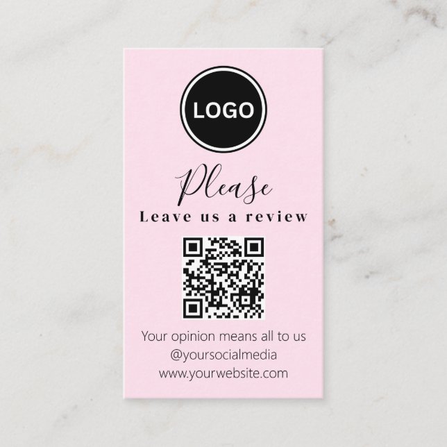 Leave us a review | QR code Modern Business Card (Front)