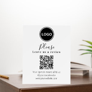 Leave us a review QR code Modern Business Card Foam Board