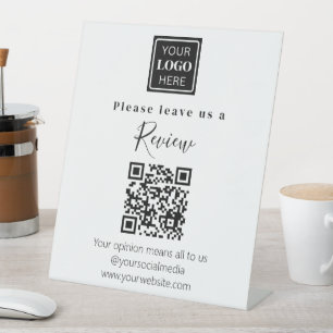 Leave us a review QR code Modern  Pedestal Sign