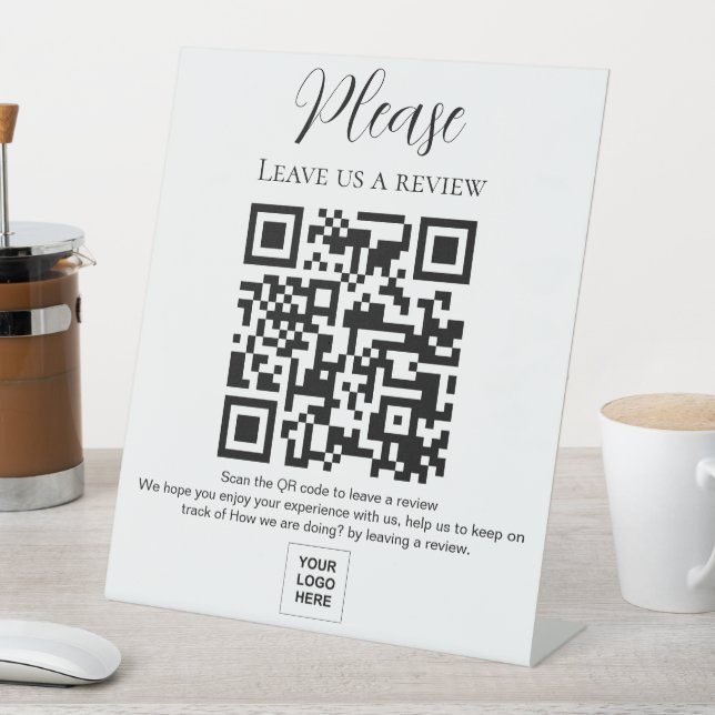 Leave us a review QR code Pedestal Sign (In SItu)