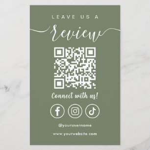 Leave Us A Review Qr Code Social Media Logo Flyer