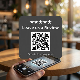 Leave Us a Review QR Code Sticker Custom