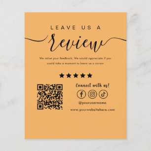 Leave Us A Review Social Media Logo Trendy Orange Flyer