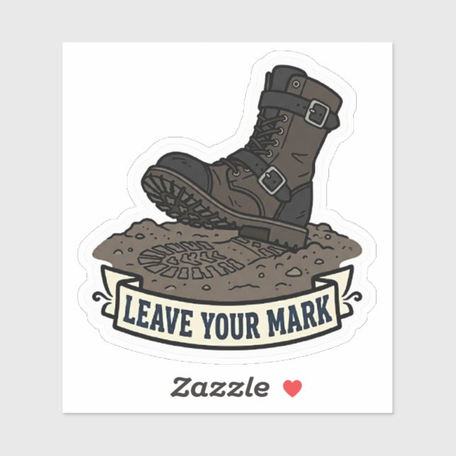 Leave Your Mark Biker Boot Motorcycle Vinyl Sticker (Sheet)
