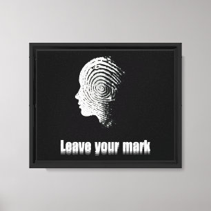 Leave Your Mark Fingerprint Profile Art Canvas Print