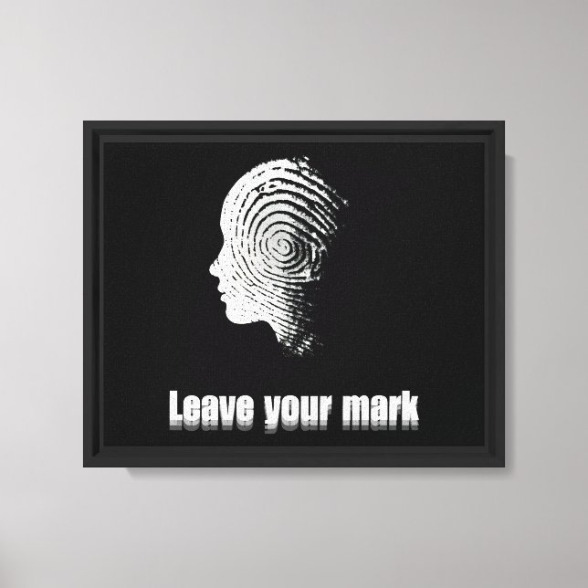 Leave Your Mark Fingerprint Profile Art Canvas Print (Front)